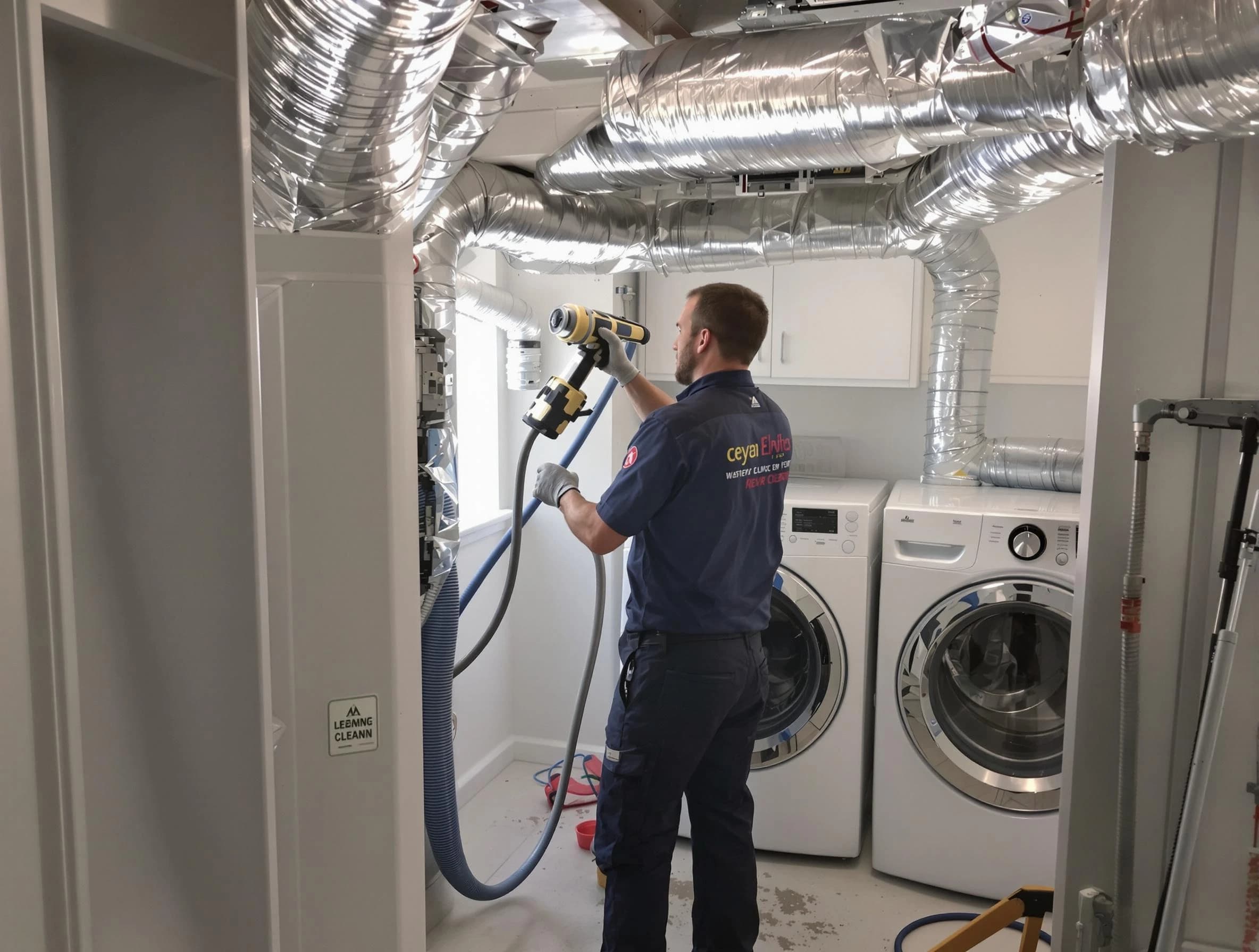 Marlborough Dryer Vent Cleaning specialist using advanced equipment for thorough duct cleaning in Marlborough