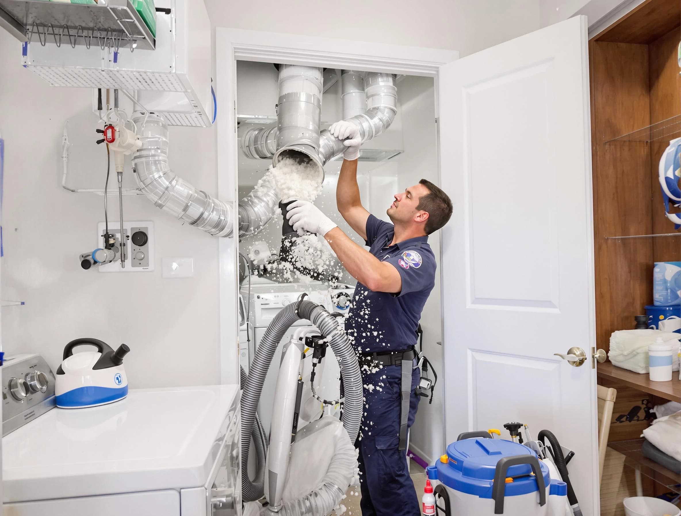 Marlborough Dryer Vent Cleaning technician delivering thorough residential dryer vent cleaning service in Marlborough